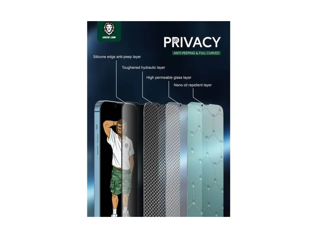 Green Lion iPhone 13 Pro 6.1 3D Silicone Privacy Glass Screen Protector Green Lion iPhone 13 Pro 6.1 3D Silicone Privacy Glass Screen Protector